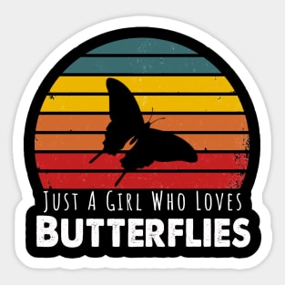 Just A Girl Who Loves Butterflies Retro Vintage Sticker